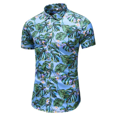 Chemise Slim Fit à Fleur Hawaïenne