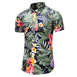 Chemise Slim Fit à Fleur Hawaïenne