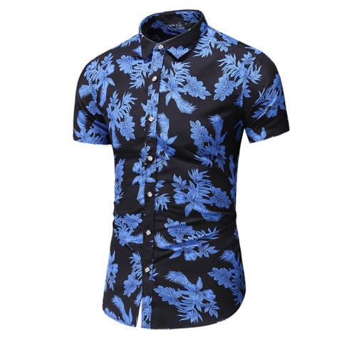 Chemise Slim Fit à Fleur Hawaïenne