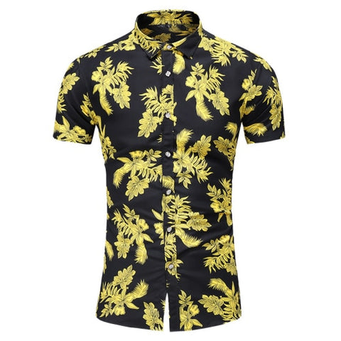 Chemise Slim Fit à Fleur Hawaïenne