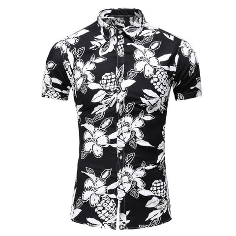 Chemise Slim Fit à Fleur Hawaïenne