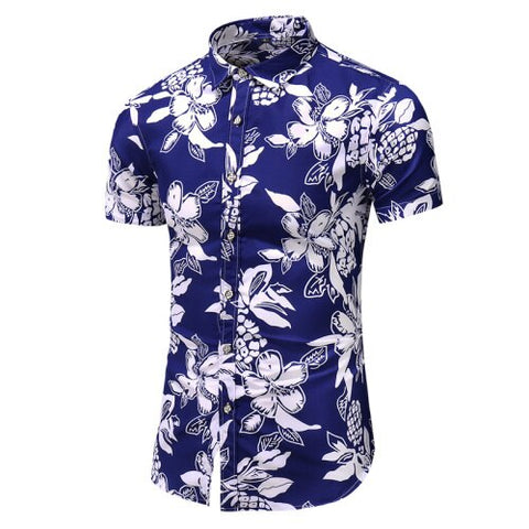 Chemise Slim Fit à Fleur Hawaïenne