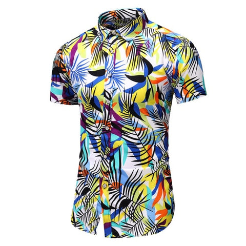 Chemise Slim Fit à Fleur Hawaïenne