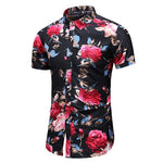 Chemise Slim Fit à Fleur Hawaïenne